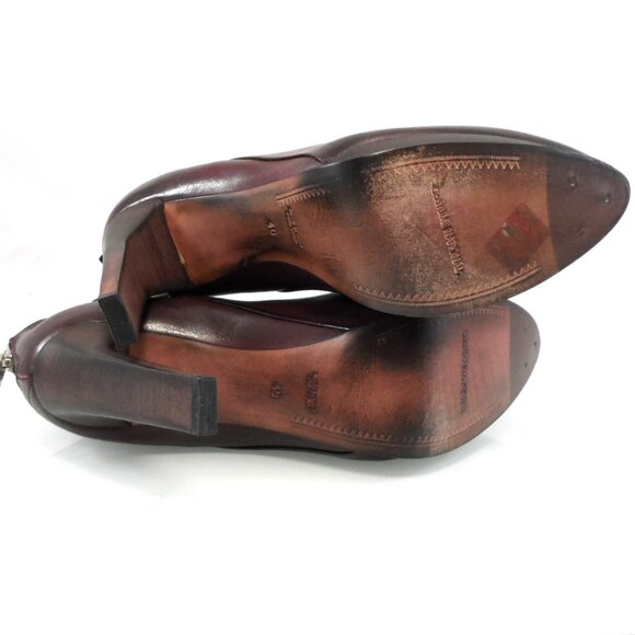 NIB$995 CoSTUME NATIONAL LACED LEATHER ANKLE BOOTS PLATFORM BACK ZIP HEELS 40 10 - Picture 10 of 12